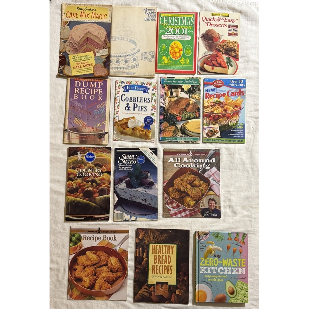 Lot Of 14 Cookbooks Betty‎ Crocker Pillsbury & More Variety Of Recipes VTG